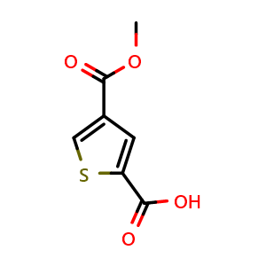Chemical structure of 4-(Methoxycarbonyl)thiophene-2-carboxylic acid , CAS 135080-15-8, AChemBlock Y222787