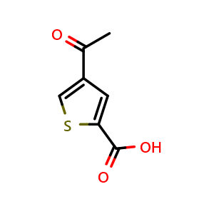 Chemical structure of 4-Acetylthiophene-2-carboxylic acid , CAS 88105-23-1, AChemBlock Y222789