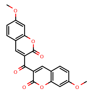 Chemical structure of 3,3'-Carbonylbis(7-methoxy-2H-chromen-2-one) , CAS 64267-17-0, AChemBlock Y222794