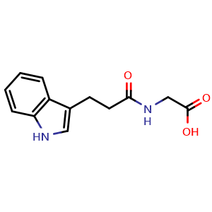 Chemical structure of (3-(1H-Indol-3-yl)propanoyl)glycine , CAS 78193-36-9, AChemBlock Y222795