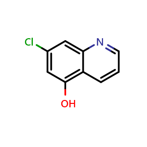 Chemical structure of 7-Chloroquinolin-5-ol , CAS 1236162-22-3, AChemBlock Y222815