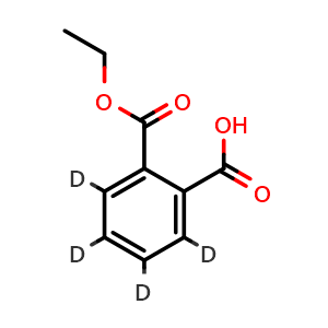 Chemical structure of 2-(ethoxycarbonyl)benzoic-3,4,5,6-d4 acid , CAS 1219806-03-7, AChemBlock Y222819