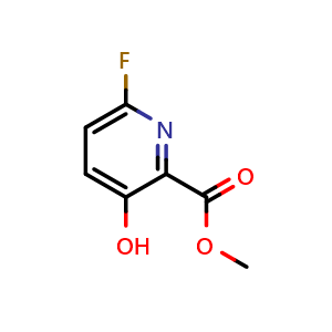 Chemical structure of Methyl 6-fluoro-3-hydroxypicolinate , CAS 1806417-13-9, AChemBlock Y222821