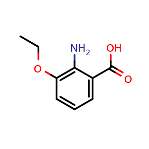 Chemical structure of 2-Amino-3-ethoxybenzoic acid , CAS 1015689-38-9, AChemBlock Y222833