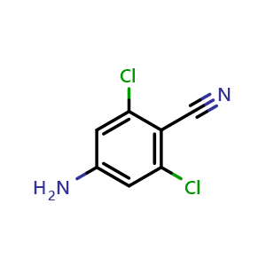 Chemical structure of 4-Amino-2,6-dichlorobenzonitrile , CAS 6575-18-4, AChemBlock Y222836