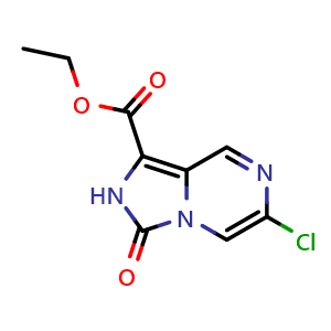 Chemical structure of Ethyl 6-chloro-3-oxo-2,3-dihydroimidazo[1,5-a]pyrazine-1-carboxylate , CAS 2512865-94-8, AChemBlock Y222837