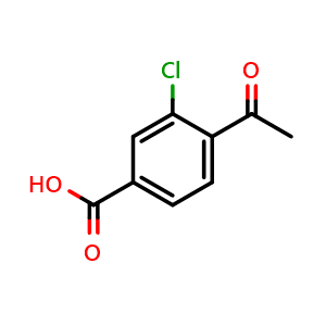 Chemical structure of 4-Acetyl-3-chlorobenzoic acid , CAS 57542-72-0, AChemBlock Y222838