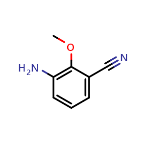 Chemical structure of 3-Amino-2-methoxybenzonitrile , CAS 725718-10-5, AChemBlock Y222841