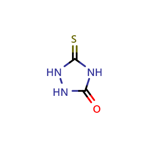 Chemical structure of 5-Thioxo-1,2,4-triazolidin-3-one , CAS 503-89-9, AChemBlock Y222842