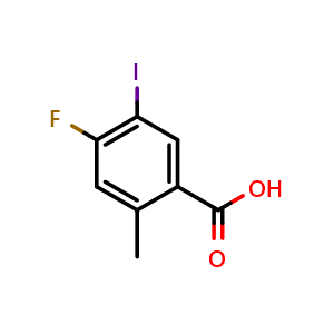 Chemical structure of 4-Fluoro-5-iodo-2-methylbenzoic acid , CAS 1533441-18-7, AChemBlock Y222865