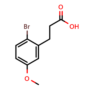 Chemical structure of 3-(2-Bromo-5-methoxyphenyl)propanoic acid , CAS 66192-02-7, AChemBlock Y222876