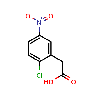 Chemical structure of 2-(2-Chloro-5-nitrophenyl)acetic acid , CAS 37777-70-1, AChemBlock Y222877