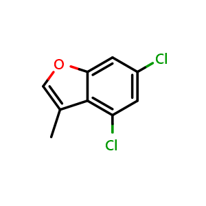 Chemical structure of 4,6-Dichloro-3-methylbenzofuran , CAS 81078-72-0, AChemBlock Y222898