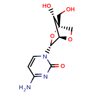Chemical structure of 2'-O,4'-C-Methylenecytidine , CAS 206055-69-8, AChemBlock Y222911