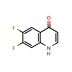 Chemical structure of 6,7-Difluoroquinolin-4(1H)-one , CAS 727683-58-1, AChemBlock Y222923