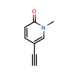 Chemical structure of 5-Ethynyl-1-methylpyridin-2(1H)-one , CAS 1693759-63-5, AChemBlock Y222925