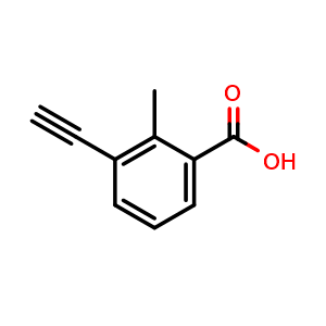 Chemical structure of 3-Ethynyl-2-methylbenzoic acid , CAS 1864647-48-2, AChemBlock Y222932