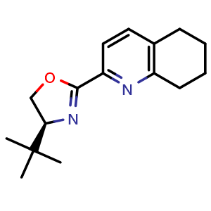 Chemical structure of (S)-4-(tert-Butyl)-2-(5,6,7,8-tetrahydroquinolin-2-yl)-4,5-dihydrooxazole , CAS 2757082-78-1, AChemBlock Y222934