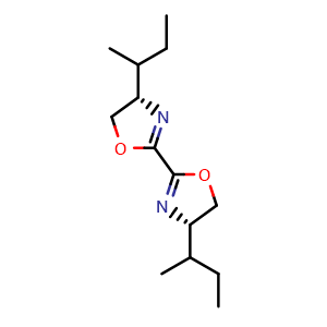Chemical structure of (4S,4'S)-4,4'-Di-sec-butyl-4,4',5,5'-tetrahydro-2,2'-bioxazole , CAS 2374958-89-9, AChemBlock Y222939
