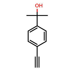 Chemical structure of 2-(4-Ethynylphenyl)propan-2-ol , CAS 66106-97-6, AChemBlock Y222949