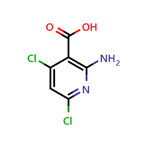 Chemical structure of 2-Amino-4,6-dichloronicotinic acid , CAS 1864073-67-5, AChemBlock Y222953