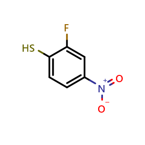 Chemical structure of 2-Fluoro-4-nitrobenzenethiol , CAS 315228-67-2, AChemBlock Y222959