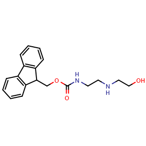 Chemical structure of (9H-Fluoren-9-yl)methyl (2-((2-hydroxyethyl)amino)ethyl)carbamate , CAS 2389064-36-0, AChemBlock Y222965