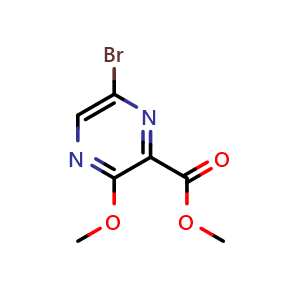 Chemical structure of Methyl 6-bromo-3-methoxypyrazine-2-carboxylate , CAS 259794-06-4, AChemBlock Y222977