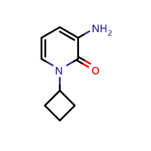 Chemical structure of 3-Amino-1-cyclobutylpyridin-2(1H)-one , CAS 1785094-95-2, AChemBlock Y222990