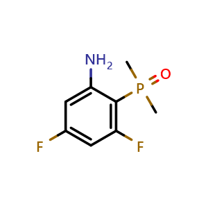Chemical structure of (2-Amino-4,6-difluorophenyl)dimethylphosphine oxide , CAS 2798867-81-7, AChemBlock Y222996