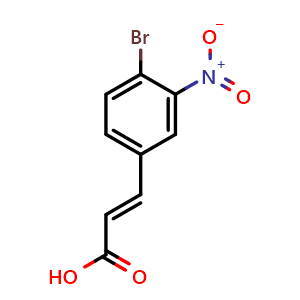Chemical structure of (2E)-3-(4-Bromo-3-nitrophenyl)-2-propenoic acid , CAS 1022082-09-2, AChemBlock Y223000