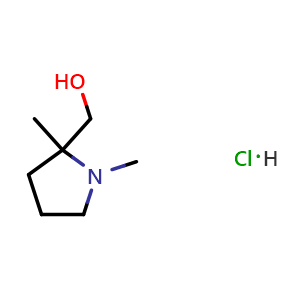 Chemical structure of (1,2-Dimethylpyrrolidin-2-yl)methanol hydrochloride , CAS 2613385-29-6, AChemBlock Y223002