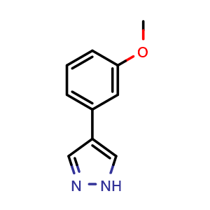 Chemical structure of 4-(3-Methoxyphenyl)-1H-pyrazole , CAS 1196152-70-1, AChemBlock Y223017