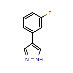 Chemical structure of 4-(3-Fluorophenyl)-1H-pyrazole , CAS 1196145-51-3, AChemBlock Y223019