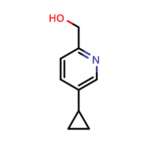 Chemical structure of (5-Cyclopropylpyridin-2-yl)methanol , CAS 1301168-21-7, AChemBlock Y223028