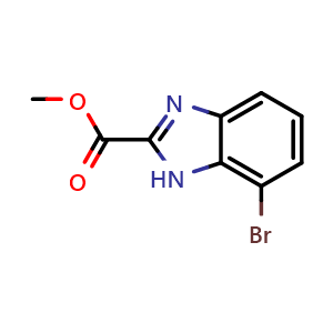 Chemical structure of Methyl 7-bromo-1H-benzo[d]imidazole-2-carboxylate , CAS 1803896-95-8, AChemBlock Y223029