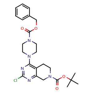 tert-Butyl 4-(4-((benzyloxy)carbonyl)piperazin-1-yl)-2-chloro-5,8-dihydropyrido[3,4-d]pyrimidine-7(6H)-carboxylate