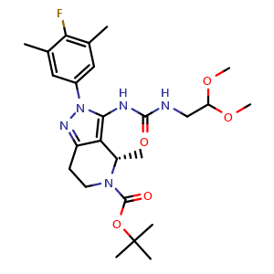 tert-Butyl (S)-3-(3-(2,2-dimethoxyethyl)ureido)-2-(4-fluoro-3,5-dimethylphenyl)-4-methyl-2,4,6,7-tetrahydro-5H-pyrazolo[4,3-c]pyridine-5-carboxylate