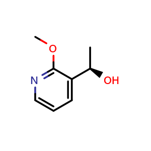 Chemical structure of (R)-1-(2-Methoxypyridin-3-yl)ethanol , CAS 1841092-23-6, AChemBlock Y223050
