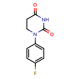 Chemical structure of 1-(4-Fluorophenyl)dihydro-2,4(1H,3H)-pyrimidinedione , CAS 947323-27-5, AChemBlock Y223058