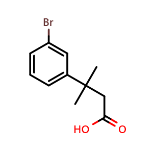 Chemical structure of 3-(3-Bromophenyl)-3-methylbutanoic acid , CAS 42288-04-0, AChemBlock Y223071