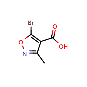 Chemical structure of 5-Bromo-3-methylisoxazole-4-carboxylic acid , CAS 1782510-64-8, AChemBlock Y223073