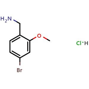 Chemical structure of (4-Bromo-2-methoxyphenyl)methanamine hydrochloride , CAS 2230802-60-3, AChemBlock Y223088
