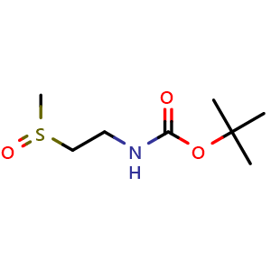 Chemical structure of tert-Butyl (2-(methylsulfinyl)ethyl)carbamate , CAS 1275596-02-5, AChemBlock Y223096