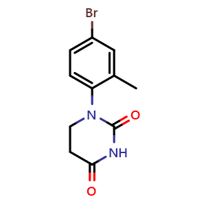 Chemical structure of 1-(4-Bromo-2-methylphenyl)dihydropyrimidine-2,4(1H,3H)-dione , CAS 1541631-93-9, AChemBlock Y223098