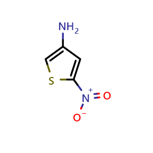 Chemical structure of 5-Nitrothiophen-3-amine , CAS 693766-91-5, AChemBlock Y223106