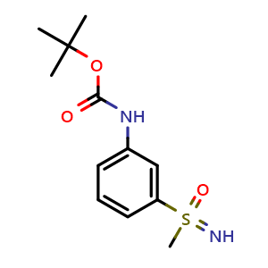 Chemical structure of tert-Butyl (3-(S-methylsulfonimidoyl)phenyl)carbamate , CAS 2230807-28-8, AChemBlock Y223137