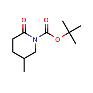 Chemical structure of tert-Butyl 5-methyl-2-oxopiperidine-1-carboxylate , CAS 1569839-14-0, AChemBlock Y223143