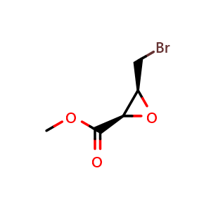 Chemical structure of Methyl (2R,3S)-3-(bromomethyl)oxirane-2-carboxylate , CAS 220812-07-7, AChemBlock Y223155
