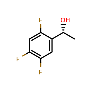 Chemical structure of (R)-1-(2,4,5-Trifluorophenyl)ethan-1-ol , CAS 1704979-15-6, AChemBlock Y223156